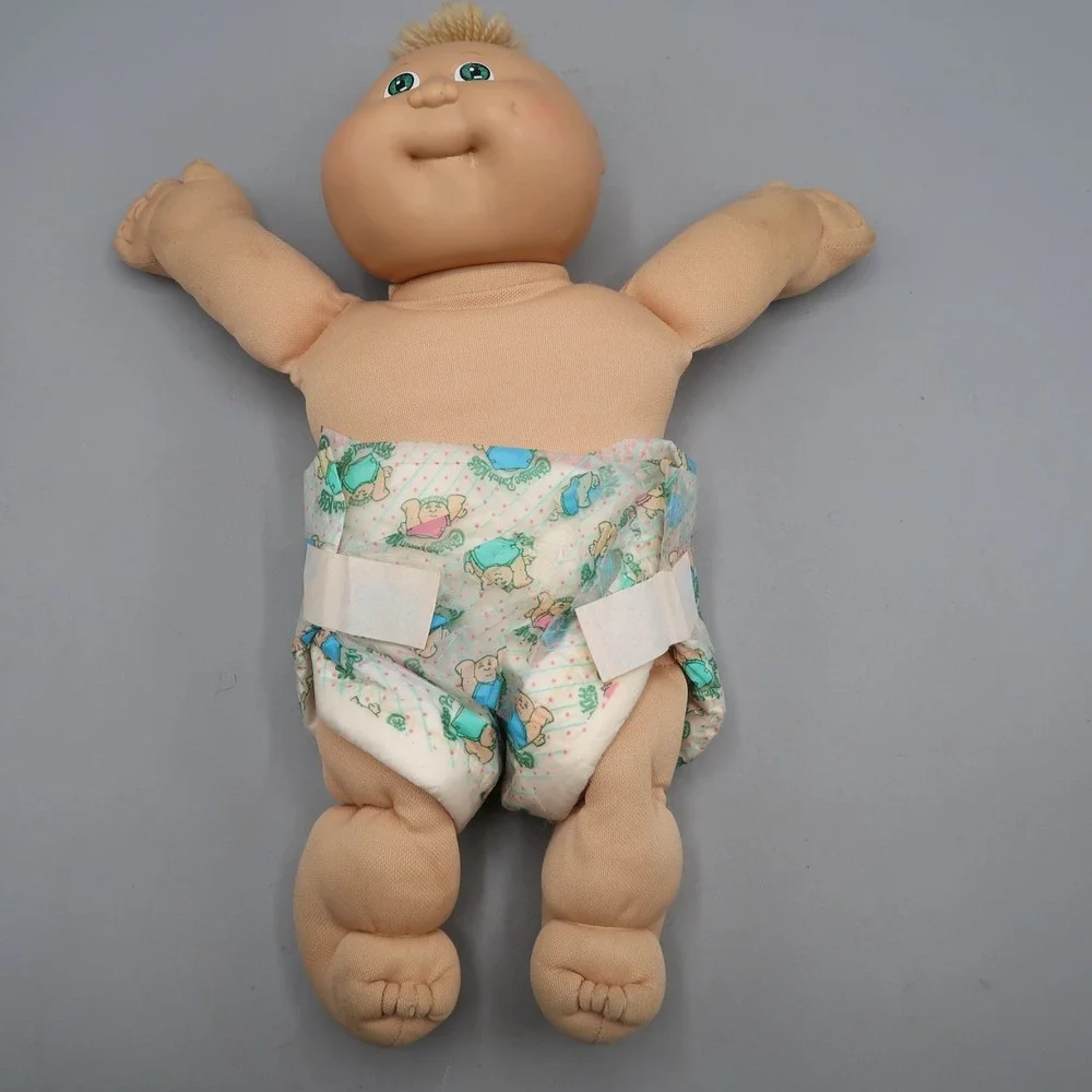 Vintage Cabbage Patch Kids 1982 Newborn Preemie Green Eyes Blonde Tuft mold #3